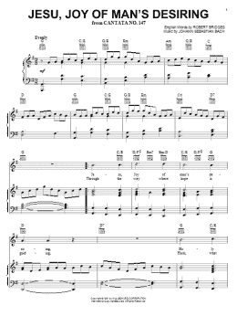 page one of Jesu, Joy Of Man's Desiring (Piano, Vocal & Guitar Chords (Right-Hand Melody))