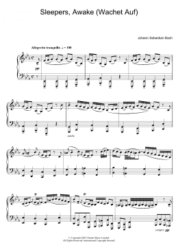 page one of Sleepers, Awake (Wachet Auf) (Piano Solo)