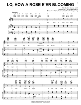 page one of Lo, How A Rose E'er Blooming (Piano, Vocal & Guitar Chords (Right-Hand Melody))