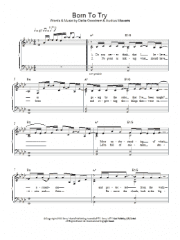 page one of Born To Try (Piano Solo)