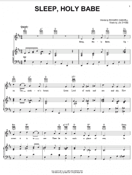page one of Sleep, Holy Babe (Piano, Vocal & Guitar Chords (Right-Hand Melody))