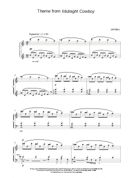 page one of Theme from Midnight Cowboy (Piano Solo)