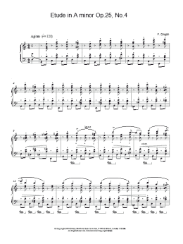 page one of Etude In A Minor, Op. 25, No. 4 (Piano Solo)