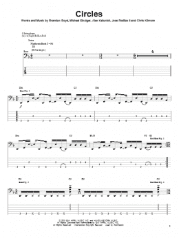 page one of Circles (Bass Guitar Tab)