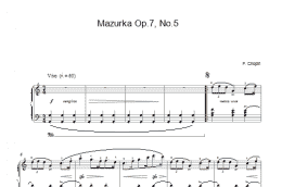 page one of Mazurka Op 7 No 5 (Piano Solo)