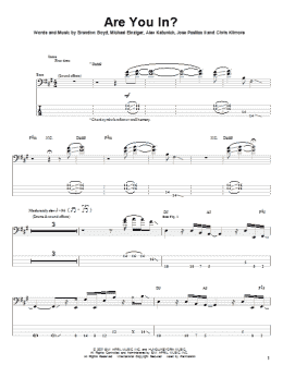 page one of Are You In? (Bass Guitar Tab)