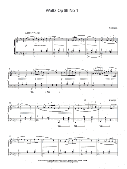 page one of Waltz Op. 69, No. 1 (Piano Solo)