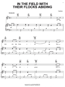 page one of In The Field With Their Flocks Abiding (Piano, Vocal & Guitar Chords (Right-Hand Melody))