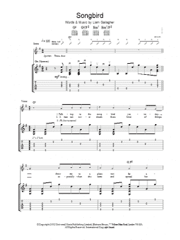 page one of Songbird (Guitar Tab)
