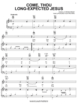 page one of Come, Thou Long-Expected Jesus (Piano, Vocal & Guitar Chords (Right-Hand Melody))