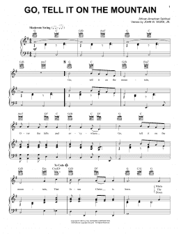 page one of Go, Tell It On The Mountain (Piano, Vocal & Guitar Chords (Right-Hand Melody))