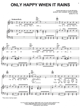 page one of Only Happy When It Rains (Piano, Vocal & Guitar Chords (Right-Hand Melody))