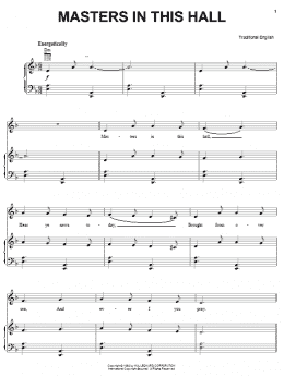 page one of Masters In This Hall (Piano, Vocal & Guitar Chords (Right-Hand Melody))