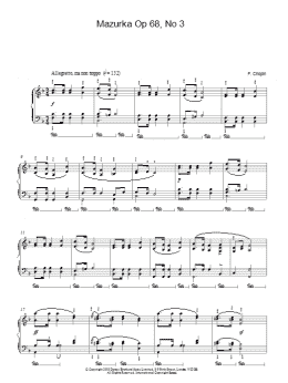 page one of Mazurka Op. 68, No. 3 (Piano Solo)