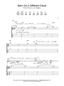 page one of Born On A Different Cloud (Guitar Tab)