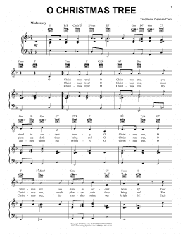 page one of O Christmas Tree (Piano, Vocal & Guitar Chords (Right-Hand Melody))