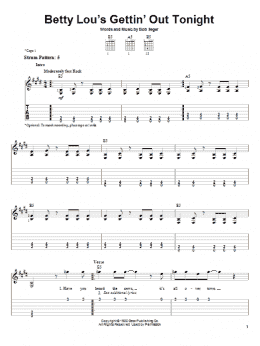 page one of Betty Lou's Gettin' Out Tonight (Easy Guitar Tab)