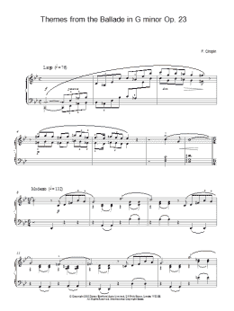 page one of Themes From The Ballade In G Minor, Op. 23 (Piano Solo)
