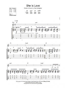 page one of She Is Love (Guitar Tab)