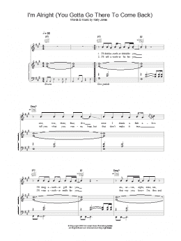 page one of I'm Alright (You Gotta Go There To Come Back) (Piano, Vocal & Guitar Chords)