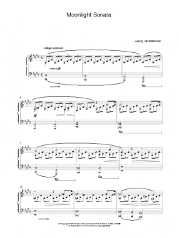 page one of Piano Sonata No. 14 In C# Minor ("Moonlight") Op. 27 No. 2 First Movement Theme (Piano Solo)