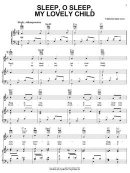 page one of Sleep, O Sleep, My Precious Child (Piano, Vocal & Guitar Chords (Right-Hand Melody))
