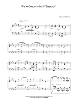 page one of Piano Concerto No 5 'Emperor' (Piano Solo)