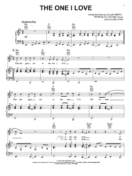 page one of The One I Love (Piano, Vocal & Guitar Chords (Right-Hand Melody))