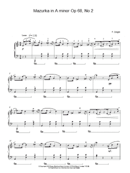 page one of Mazurka In A Minor, Op. 68, No. 2 (Piano Solo)