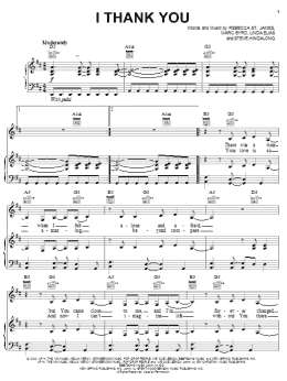 page one of I Thank You (Piano, Vocal & Guitar Chords (Right-Hand Melody))