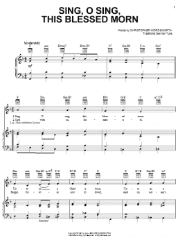 page one of Sing, O Sing, This Blessed Morn (Piano, Vocal & Guitar Chords (Right-Hand Melody))