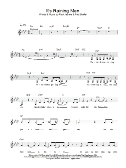 page one of It's Raining Men (Lead Sheet / Fake Book)