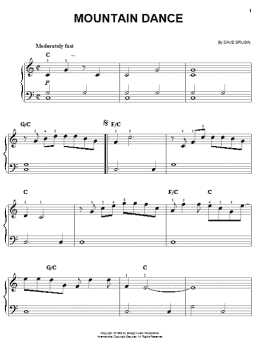 page one of Mountain Dance (Easy Piano)