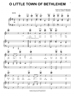 page one of O Little Town Of Bethlehem (Piano, Vocal & Guitar Chords (Right-Hand Melody))