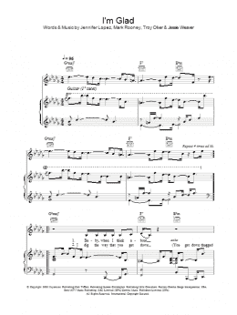 page one of I'm Glad (Piano, Vocal & Guitar Chords)