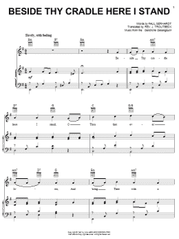 page one of Beside Thy Cradle Here I Stand (Piano, Vocal & Guitar Chords (Right-Hand Melody))