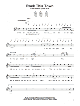page one of Rock This Town (Easy Guitar)