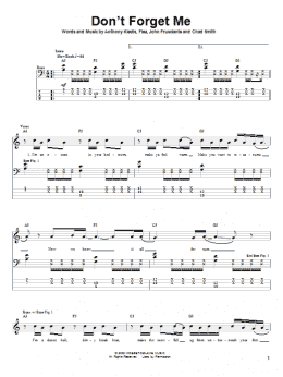 page one of Don't Forget Me (Bass Guitar Tab)