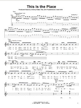 page one of This Is The Place (Bass Guitar Tab)