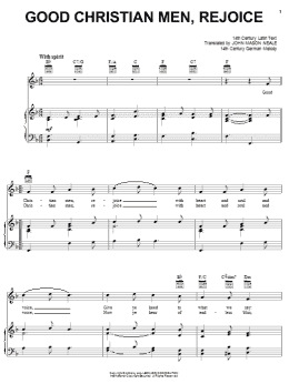 page one of Good Christian Men, Rejoice (Piano, Vocal & Guitar Chords (Right-Hand Melody))