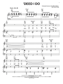 page one of 'Deed I Do (Piano, Vocal & Guitar Chords (Right-Hand Melody))