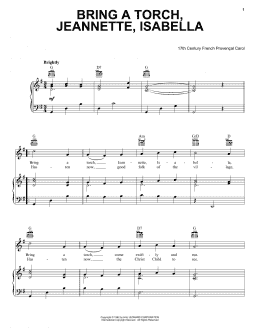 page one of Bring A Torch, Jeannette Isabella (Piano, Vocal & Guitar Chords (Right-Hand Melody))