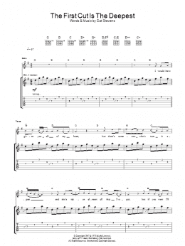 page one of The First Cut Is The Deepest (Guitar Tab)