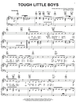 page one of Tough Little Boys (Piano, Vocal & Guitar Chords (Right-Hand Melody))