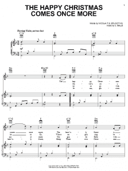page one of The Happy Christmas Comes Once More (Piano, Vocal & Guitar Chords (Right-Hand Melody))