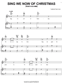 page one of Sing We Now Of Christmas (Piano, Vocal & Guitar Chords (Right-Hand Melody))