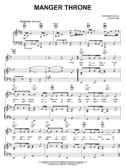 page one of Manger Throne (Piano, Vocal & Guitar Chords (Right-Hand Melody))