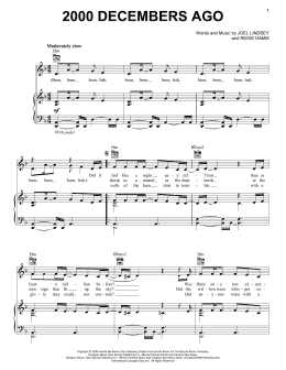 page one of 2000 Decembers Ago (Piano, Vocal & Guitar Chords (Right-Hand Melody))