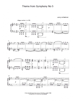 page one of Theme From Symphony No. 5 (Piano Solo)