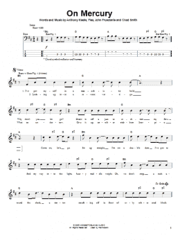 page one of On Mercury (Bass Guitar Tab)